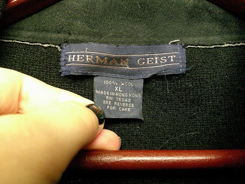 Vintage Herman Geist Sweater Adult Extra Large XL Black 100% Wool Full Zip Mens - Picture 6 of 13
