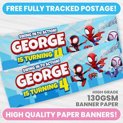 PERSONALISIERTE SPIDERMAN GEBURTSTAGSBANNER BELIEBIGER NAME SPIDEY PARTY BANNER