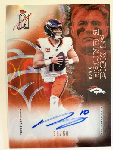 BO NIX 2025 Topps Signature Class Football Orange Lava Refractor AUTO #/50 BOOM!