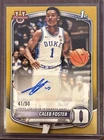 2025-26 Topps Bowman Chrome Basketball Caleb Foster Auto 1st Duke Gold 01/50