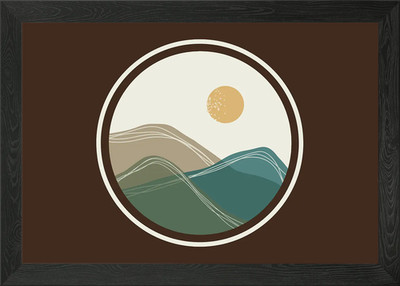 Landschaft minimalistisch gerahmtes Wandbild Poster Leinwanddruck Bild