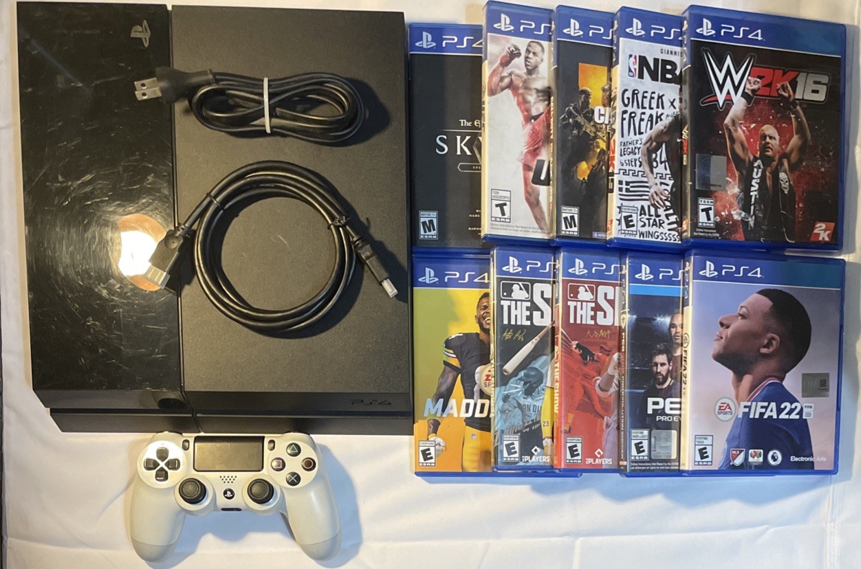 Sony PlayStation 4 500GB Console Bundle – Controller + 10 Games – Tested