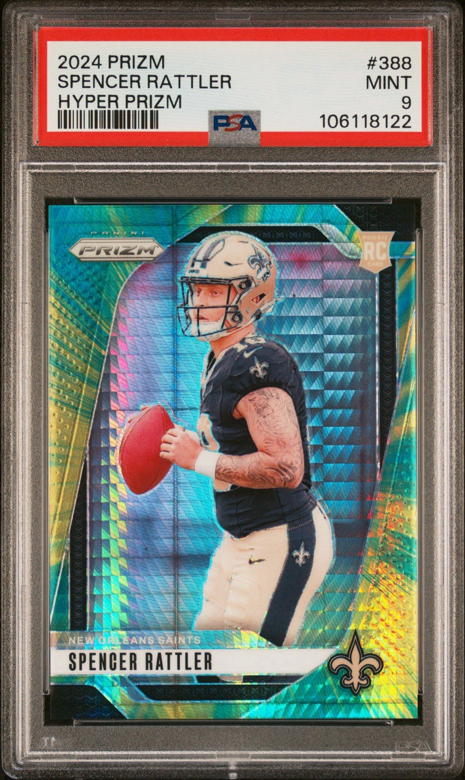 2024 Panini Prizm Rookies Hyper Prizm /180 Spencer Rattler #388 Rookie RC
