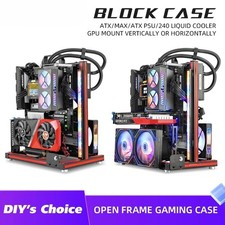 Aluminum Open Frame Case Support ATX/M-ATX Mainboard GPU Mount Horizontally