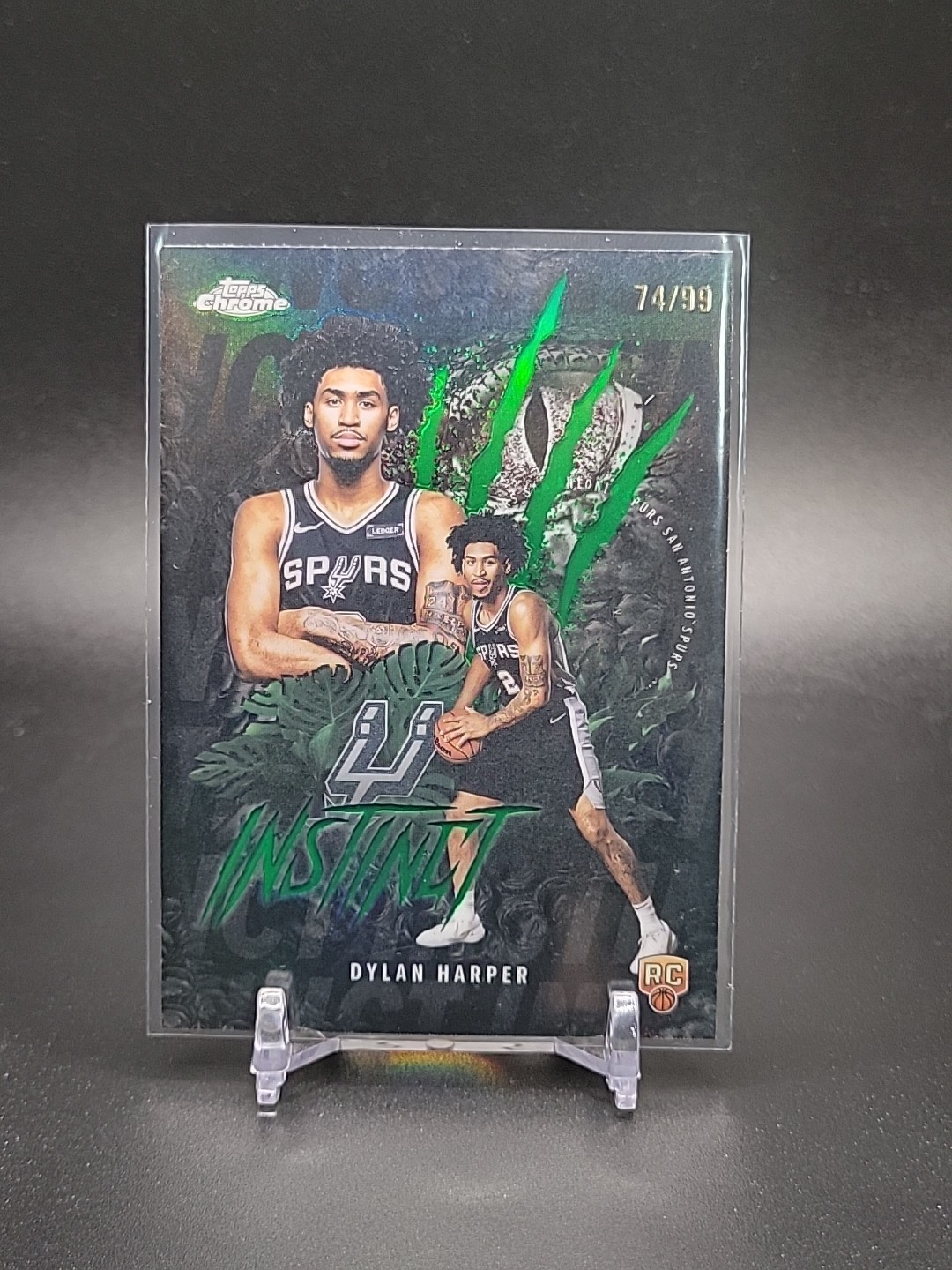 Dylan Harper 2025-26 Topps Chrome Instinct #INS-12 Green Refractor /99 RC Spurs