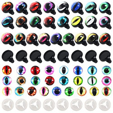 TOAOB 25 Pairs Glass Dragon Eyes Safety 10mm Assorted Colors