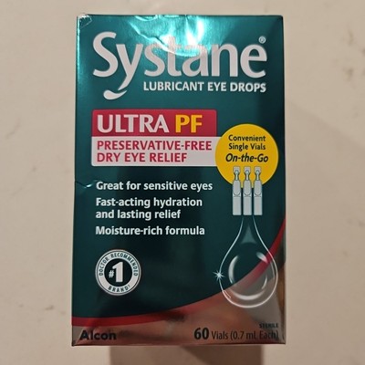 Systane Ultra PF Preservative Free Lubricant Eye Drops 60 Vials Exp 2027+