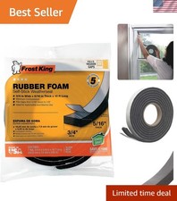 Versatile 3/4" x 5/16" Black Foam Tape - Ideal for Weatherproofing  Cushioning