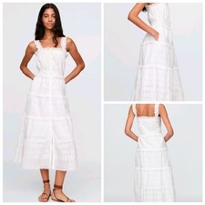 Gap x Doen Eyelet Midi Dress Off White Medium Angel Core Summer Beachy New $158