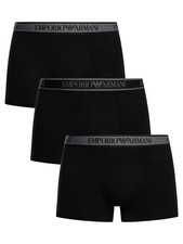 Emporio Armani Men's 3 Pack Trunks, Black
