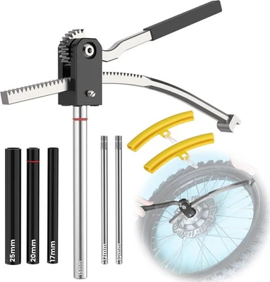 Dirt Bike Tire Changing Tool Kit,16" to 21" Wheels -15/17/20/25mm Axles,Silver