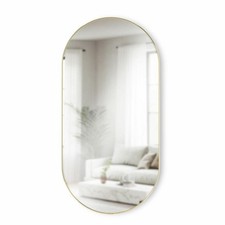 Umbra miroir Hubba Pill, miroir mural, verre, laiton, 157 x 45 cm, 1023469-104