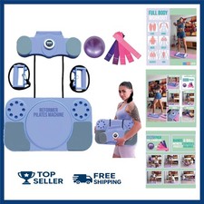 Pilates Board Reformer Set Foldable Home Workout w/ Bands Ball Timer