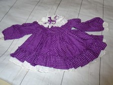 Purple Polkadot Vintage 1980's MARTHA'S MINIATURES Toddler Girl's Party Dress