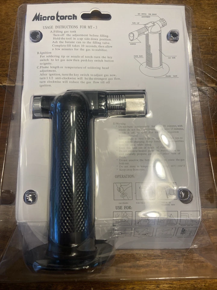 Micro Torch MT-3 Butane Fillable Torch for Home Use - Portable & Lightweight - Image 2 of 3