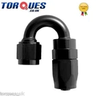 AN -6  180 Degree Fast Flow Stealth Black Hose Fitting