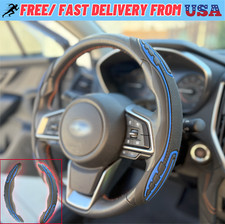Blue Black Sports Steering Wheel Cover Universal Fit Grip Protector