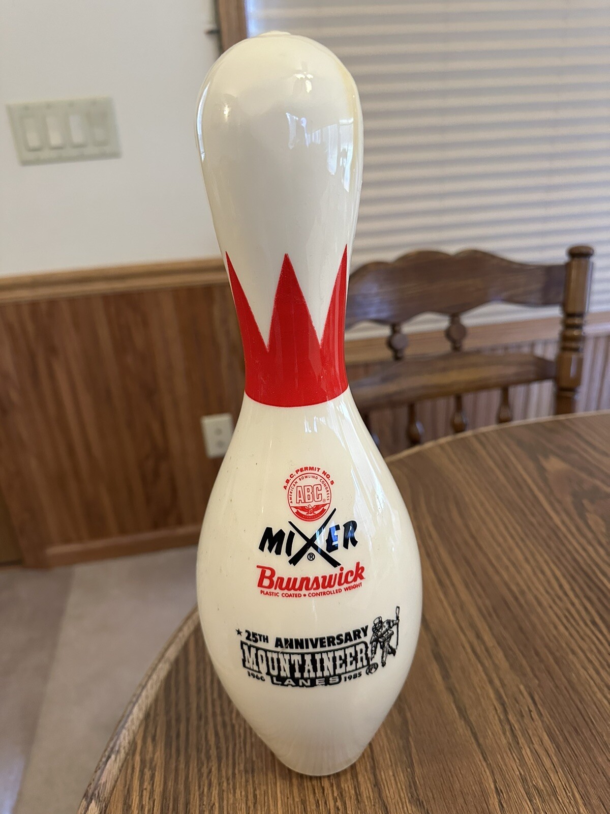 Vintage Brunswick Mixer Bowling Pin 25 Anniversary Mountaineer Lanes eBay