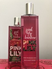 Bath  Body Works PINK LILY  BAMBOO Original Shower Gel 8oz Fragrance Spray 8oz