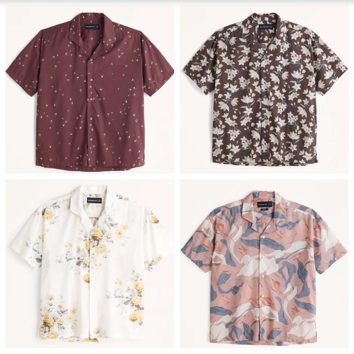 【好配色】Abercrombie & Fitch 開襟シャツ オープンカラー NWT ABERCROMBIE & FITCH A&F MEN Camp Collar Button-Up Shirts | M