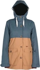 RIDE Women's FISHTAIL Snow Jacket - Indigo Wash Out / Camel - Medium - NWT