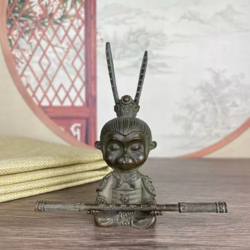 Art Collection Bronze Buddha Affe Wu Kong Figur Statue Buddha Tee Haustier Deko - Bild 4 von 11
