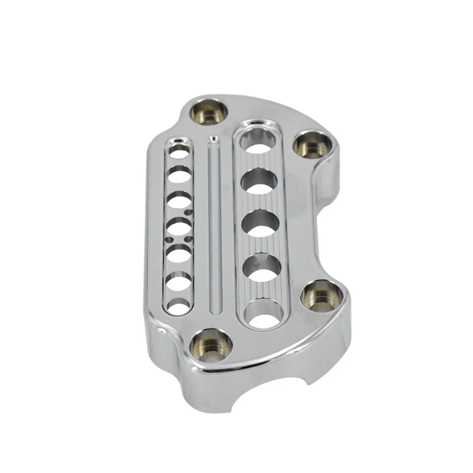 Chrome Indicator Handlebar Riser Top Clamp Cover Fits For Harley Sportster Dyna - Image 3 of 4