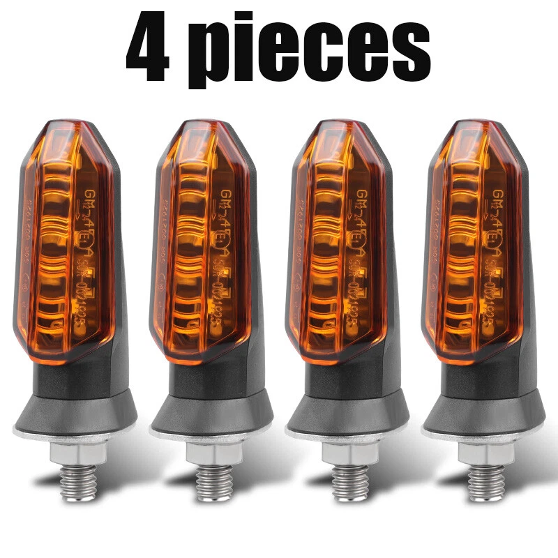 4X Luz Indicadora LED Universal Motocicleta Luz Indicadora Ámbar Intermitente Lámpara 12V Foto 2 de 4