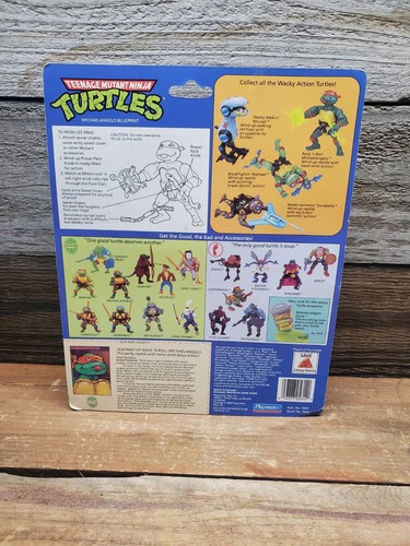 1989 Rock n Roll Michaelangelo Teenage Mutant Ninja Turtles Playmates Sealed - Picture 6 of 7