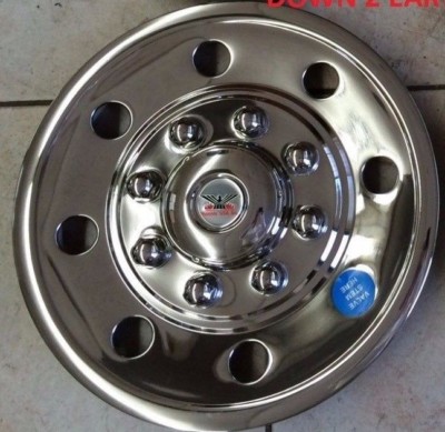 (GQST60)(1) Phoenix USA 16'' Stainless Trailer Wheel Hub Caps Rim Covers SHARP!! 