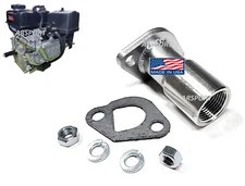 EXHAUST ADAPTER FOR: PREDATOR 212cc HARBOR FREIGHT NPT 3/4 MALE THREADED + SS NP