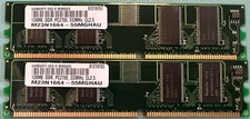 LOT OF 2 New Build M23N1664-55MGHAU DDR 128MB 333Mhz PC-2700 CL2.5 Memory Module
