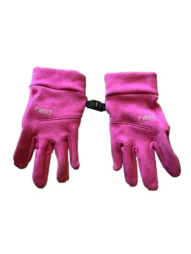 Head Kids Thermal Snow Gloves Youth Size S Small Pink Magenta Black Clasp VGUC