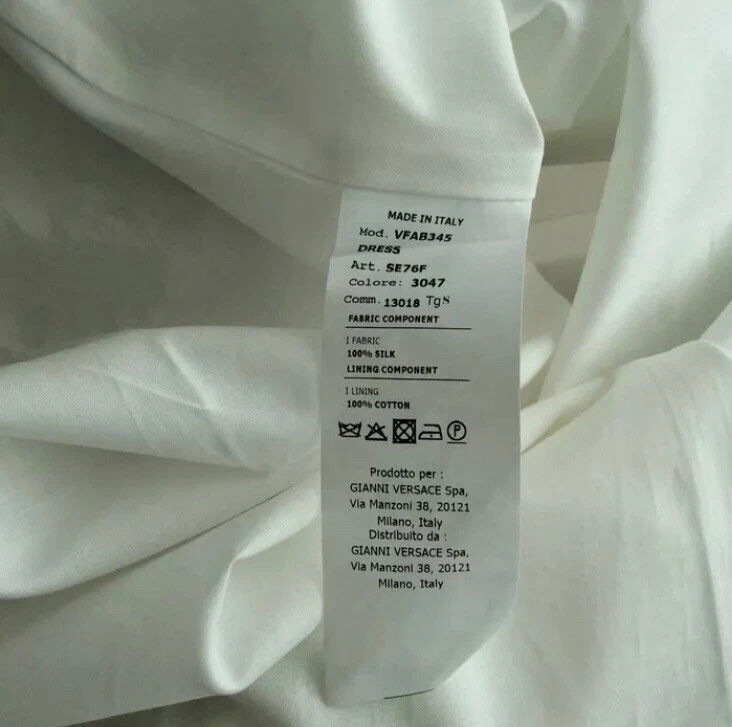 YOUNG VERSACE 100% Silk White & Gold Baroque Patterned Dress