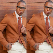 Brown Men's Suits Formal Business Wedding Groom Coat Pant Tuxedo Slim Fit 2 Pcs