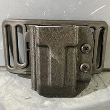 4Bros Holster OWB 10/45 Magazine Pouch, Talon Retention Systems Slide Black OS