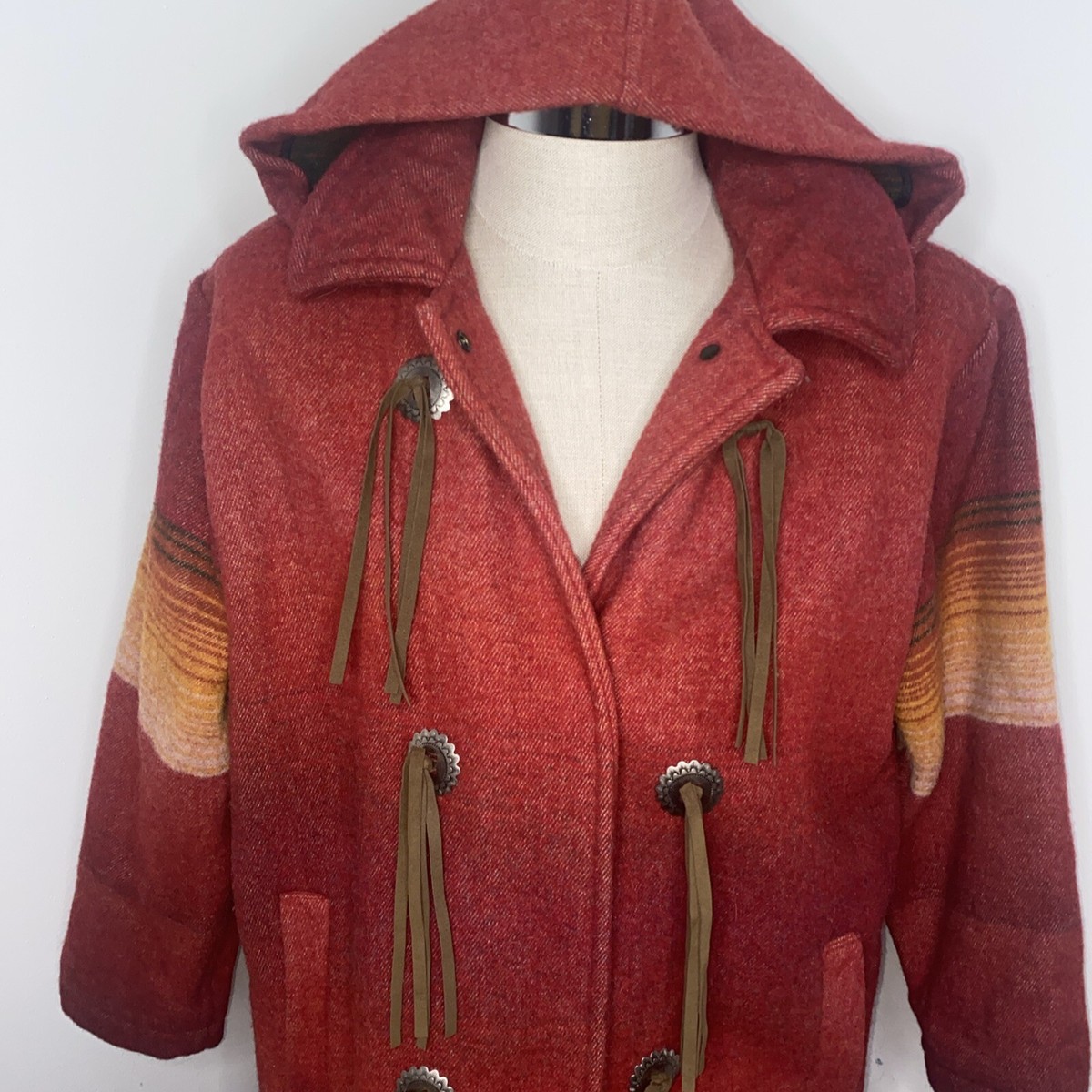Woolrich Vintage Southwest Aztec Wool Blanket Coat Long