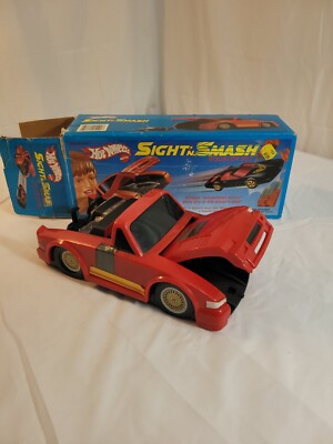Hot Wheels 1988 sight'n smash Firebird and lanceur (ET