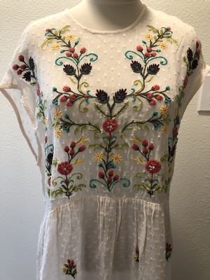 sheer embroidered floral top