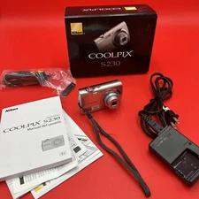 Nikon Coolpix S230 10MP Silver Digital Camera 3x Optical Zoom SEE DESCRIPTION