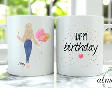 Custom Birthday Mug Pick Your Hair Mug Personalized Coffee Mug Custom Birthday G