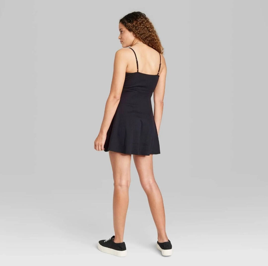 black mini dress skater Macie Silk-Velvet Mini Dress in Black main image 0