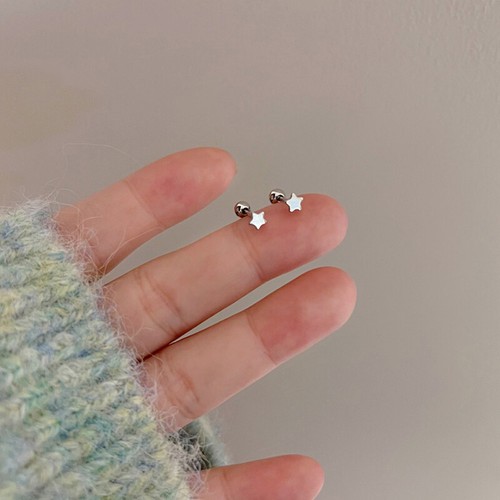 1Pair Star Heart Flower Earring for Women Ear Bone Nail Cartilage Earring Spiral - Picture 10 of 13