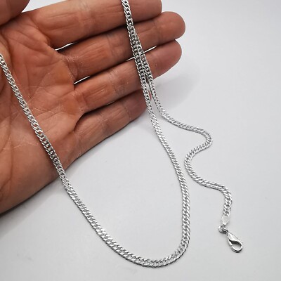 Vintage Beautiful Jewelry Chain Necklace 925 Sterling Silver