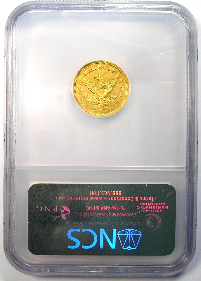 1848-C Liberty Gold Quarter Eagle $2.50 Charlotte. Certified NGC AU Detail (NCS) - Image 3 of 4