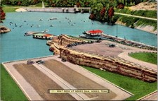 Vintage Postcard Norris Dam Boat Docks Tennessee Valley Authority NorrisTN  7522