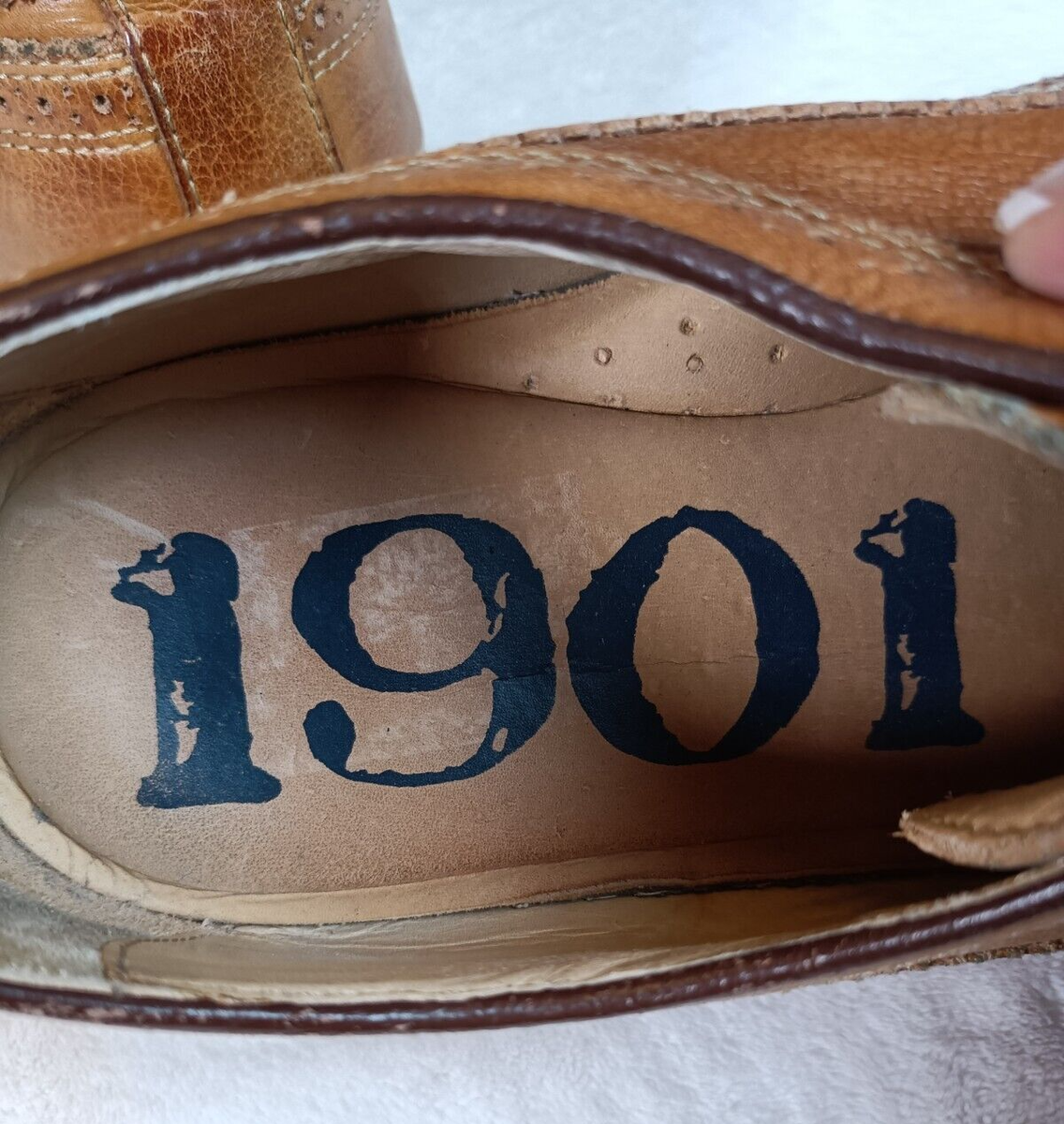 1901 Brand Men's Shoes Tan Leather Oxford's Sz 12M Lace-Up Padded