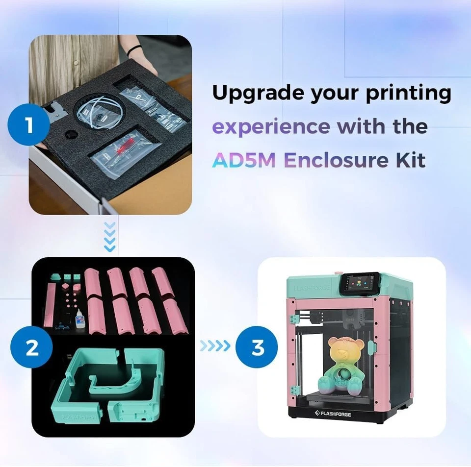 Kit de gabinete de impresora 3D FLASHFORGE Adventurer 5M cubierta más segura y silenciosa protección Foto 2 de 4