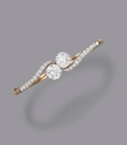 VALENTINO Braccialetto Simulato 5Ct Taglio Tondo Diamanti Argento Placcato Oro Giallo 14K