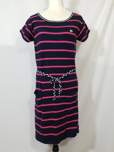 navy and pink striped dress
